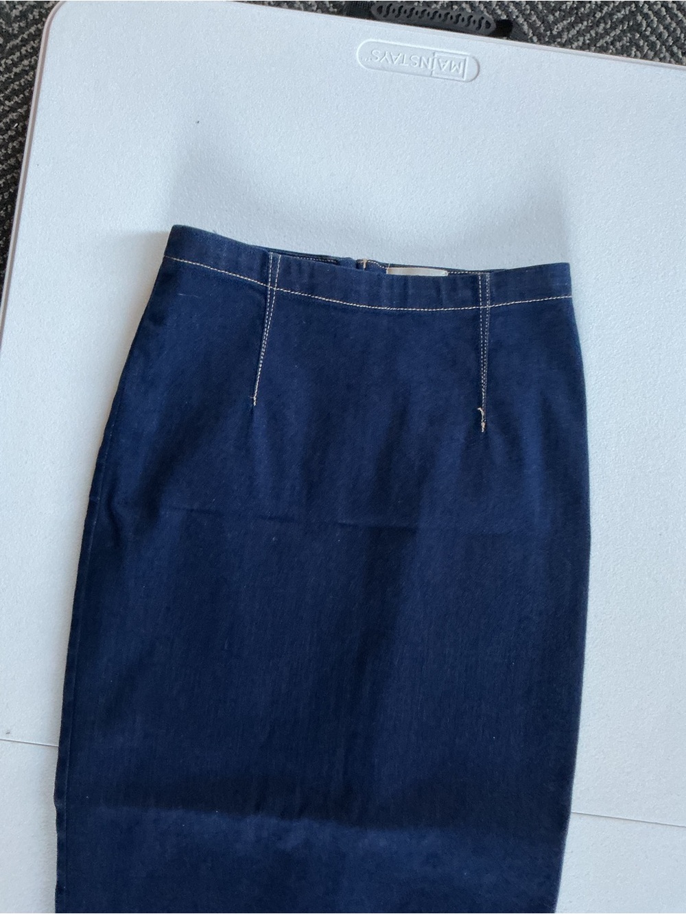 Pilcro Navy Pencil Midi Skirt - Picture 8 of 9